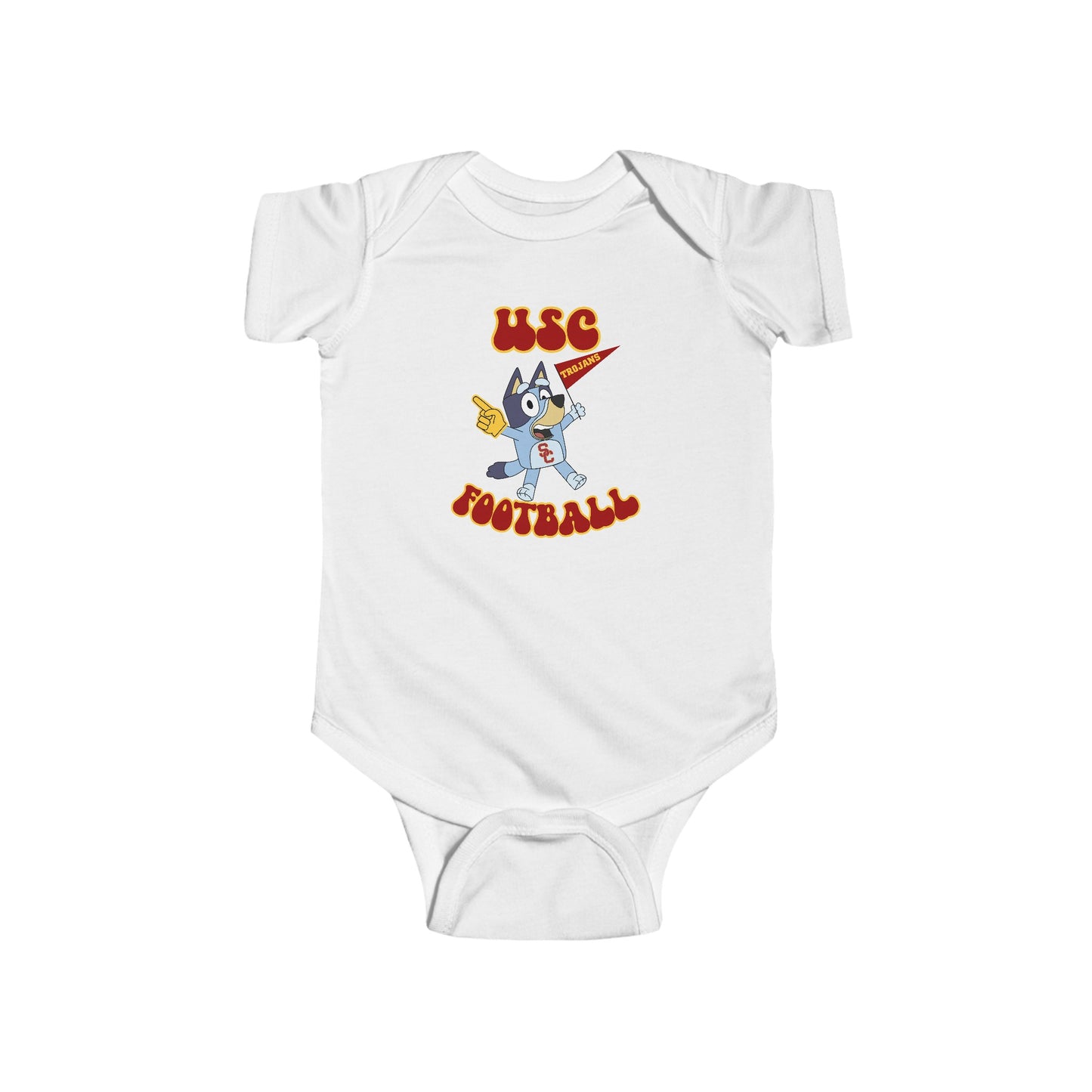 Customizable Infant Onesie - Bluey College Football Design