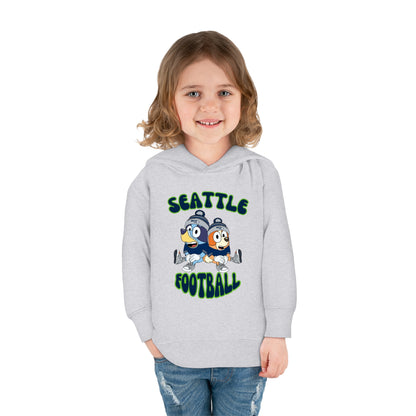 Toddler Bluey & Bingo Design Seahawks Football - Inspired Pullover Fleece Hoodie