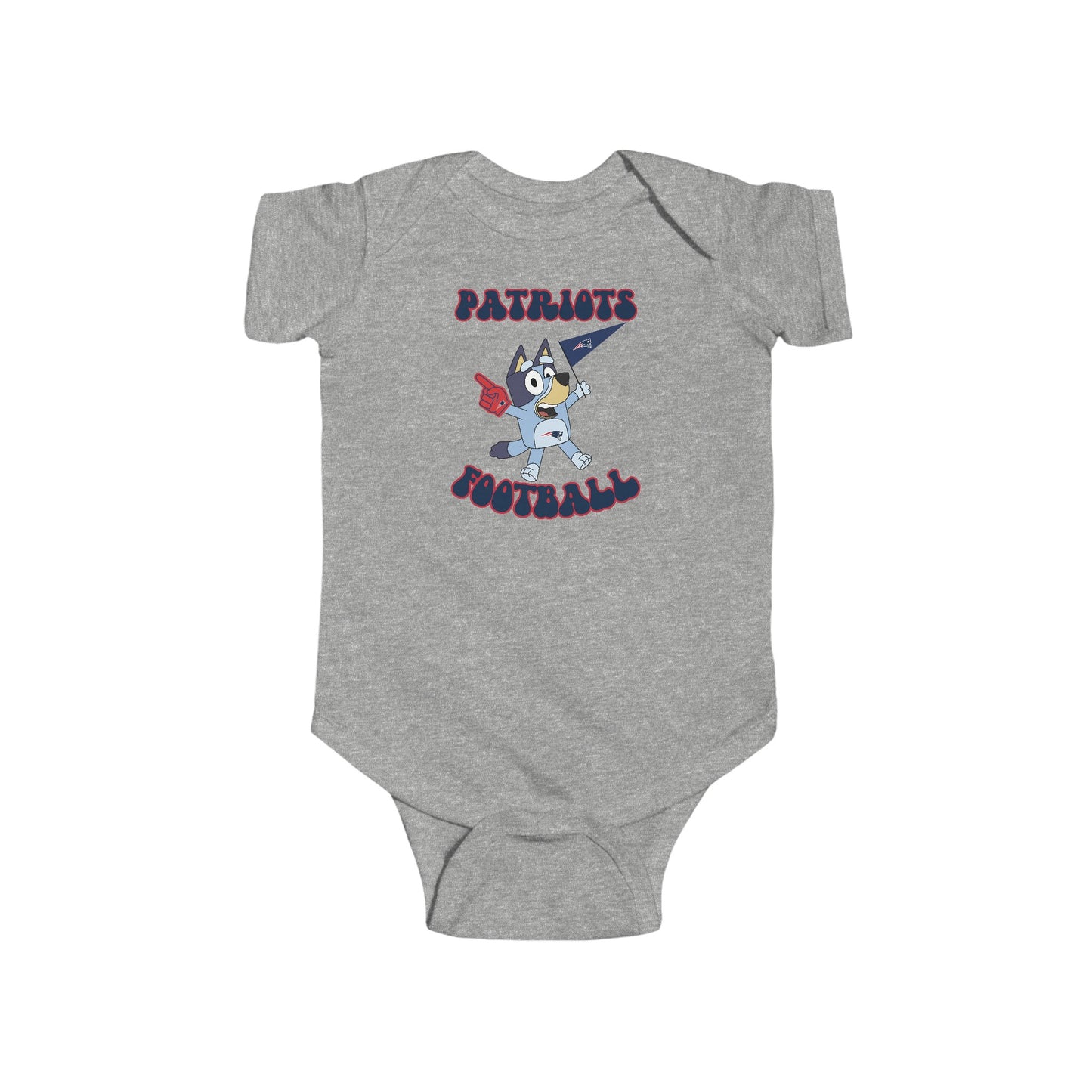 Infant Bluey Design Patriots Football-Inspired Bodysuit