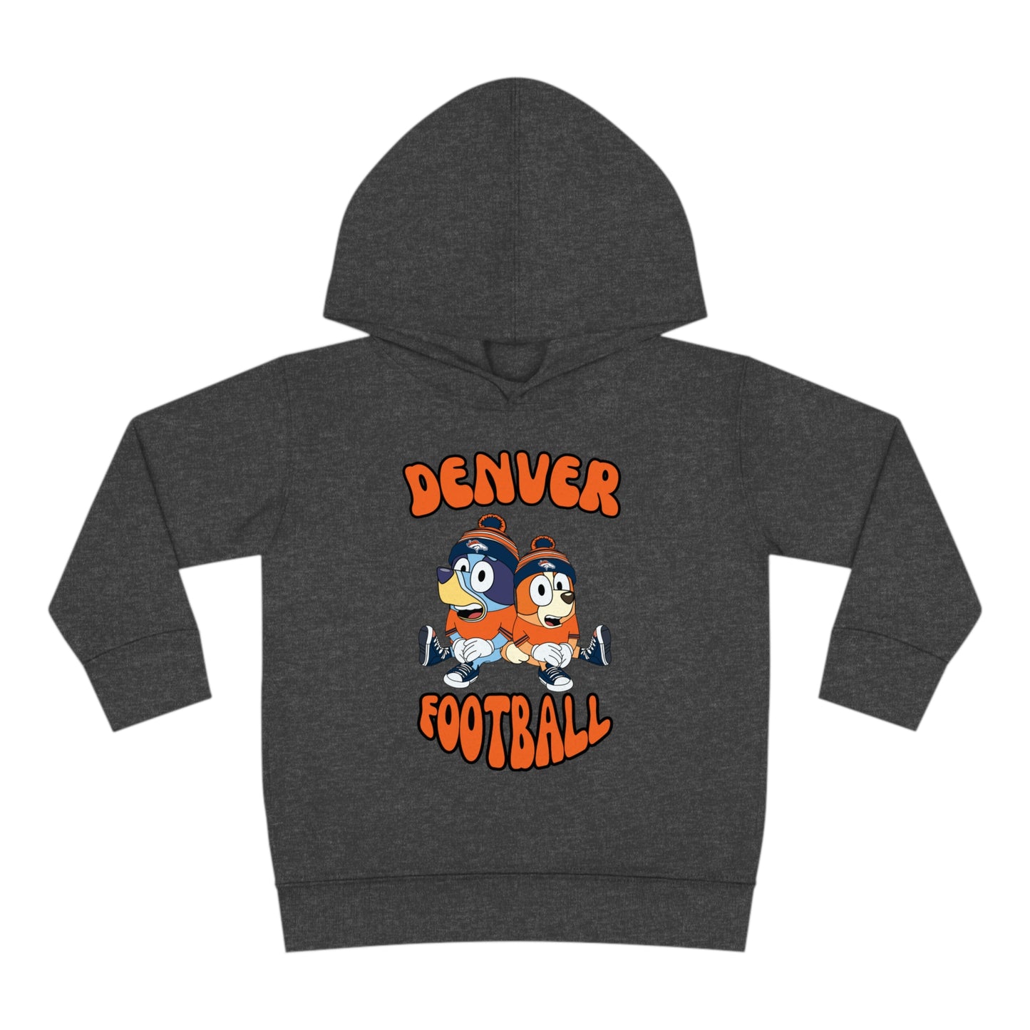 Toddler Bluey & Bingo Design Broncos Football - Inspired Pullover Fleece Hoodie