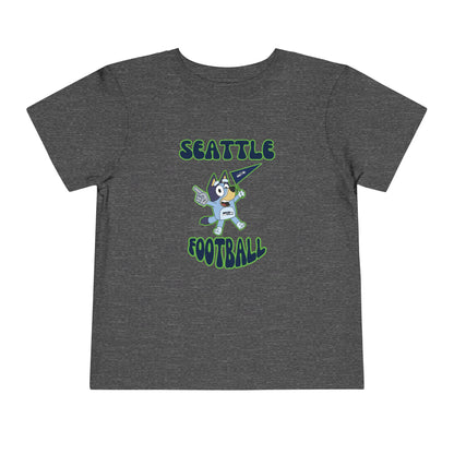 Toddler Bluey Design Seattle Seahawks Football -Inspired T-Shirt