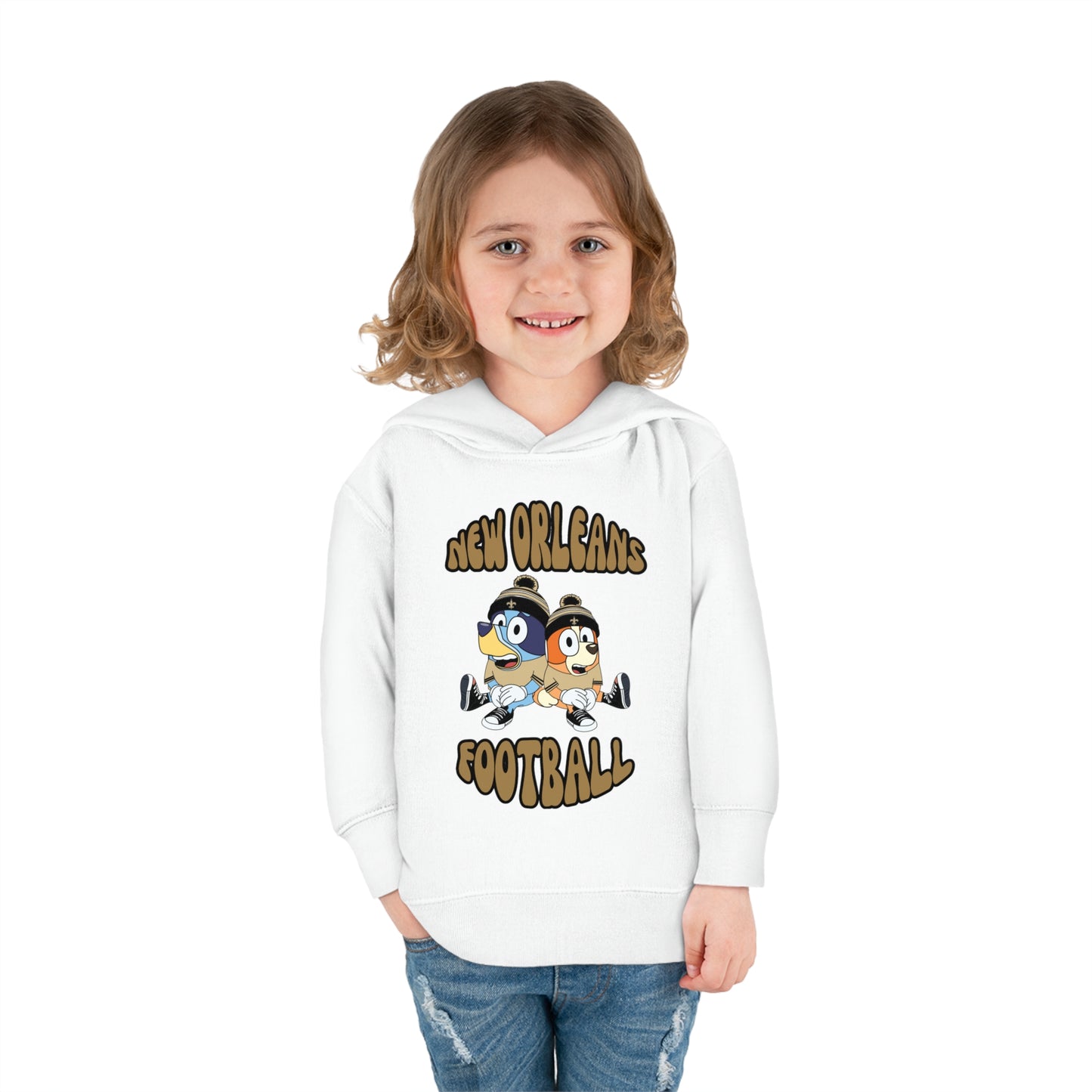 Toddler Bluey & Bingo Design Saints Football - Inspired Pullover Fleece Hoodie