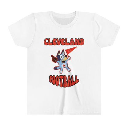 Youth Bluey Design Cleveland Browns Football -Inspired T-Shirt