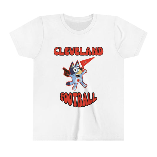 Youth Bluey Design Cleveland Browns Football -Inspired T-Shirt