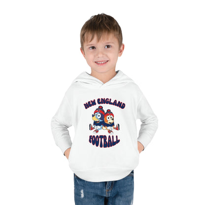 Toddler Bluey & Bingo Design Patriots Football - Inspired Pullover Fleece Hoodie