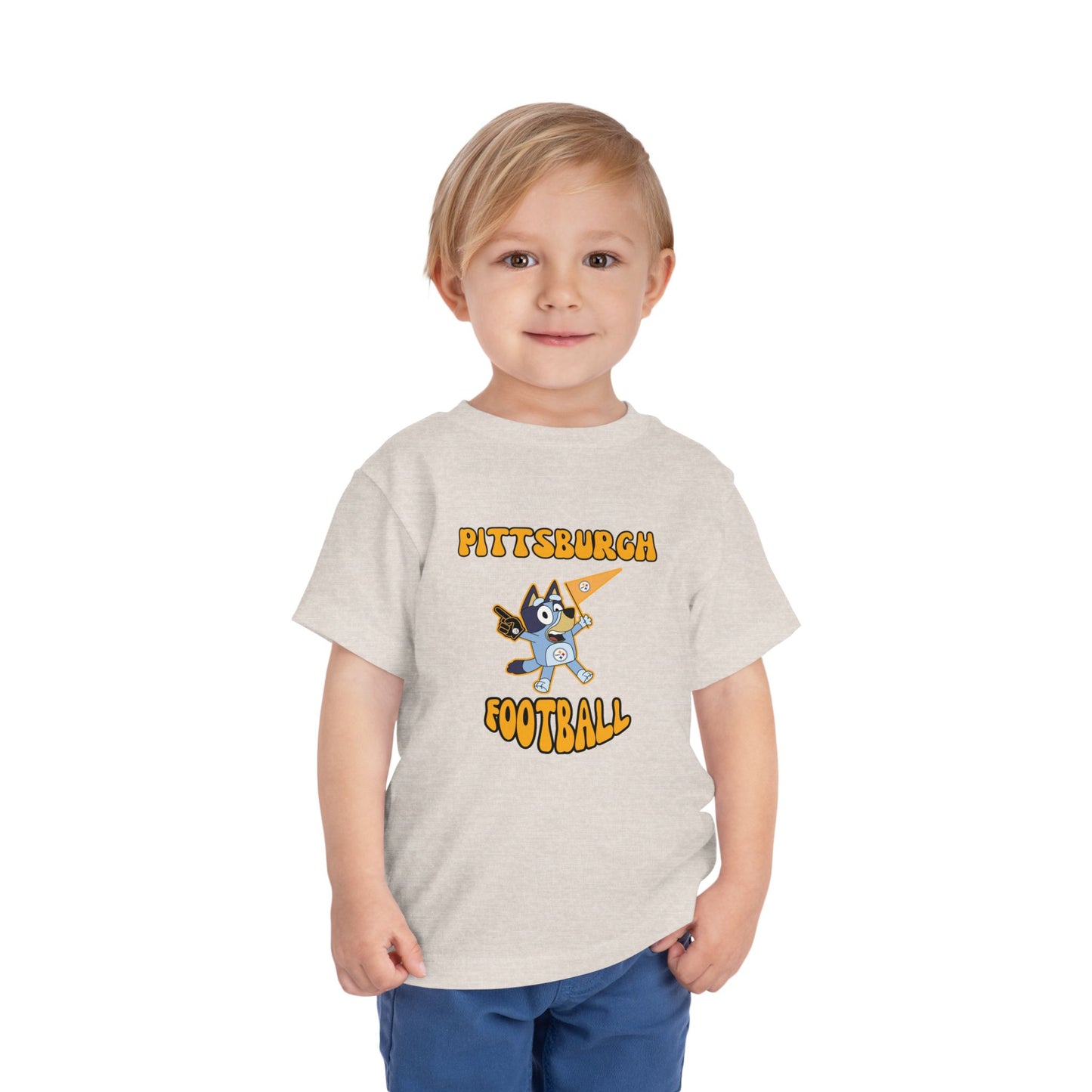 Toddler Bluey Design Pittsburgh Steelers Football -Inspired T-Shirt