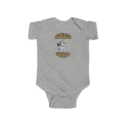 Infant Bluey Design New Orleans Saints Football -Inspired Bodysuit