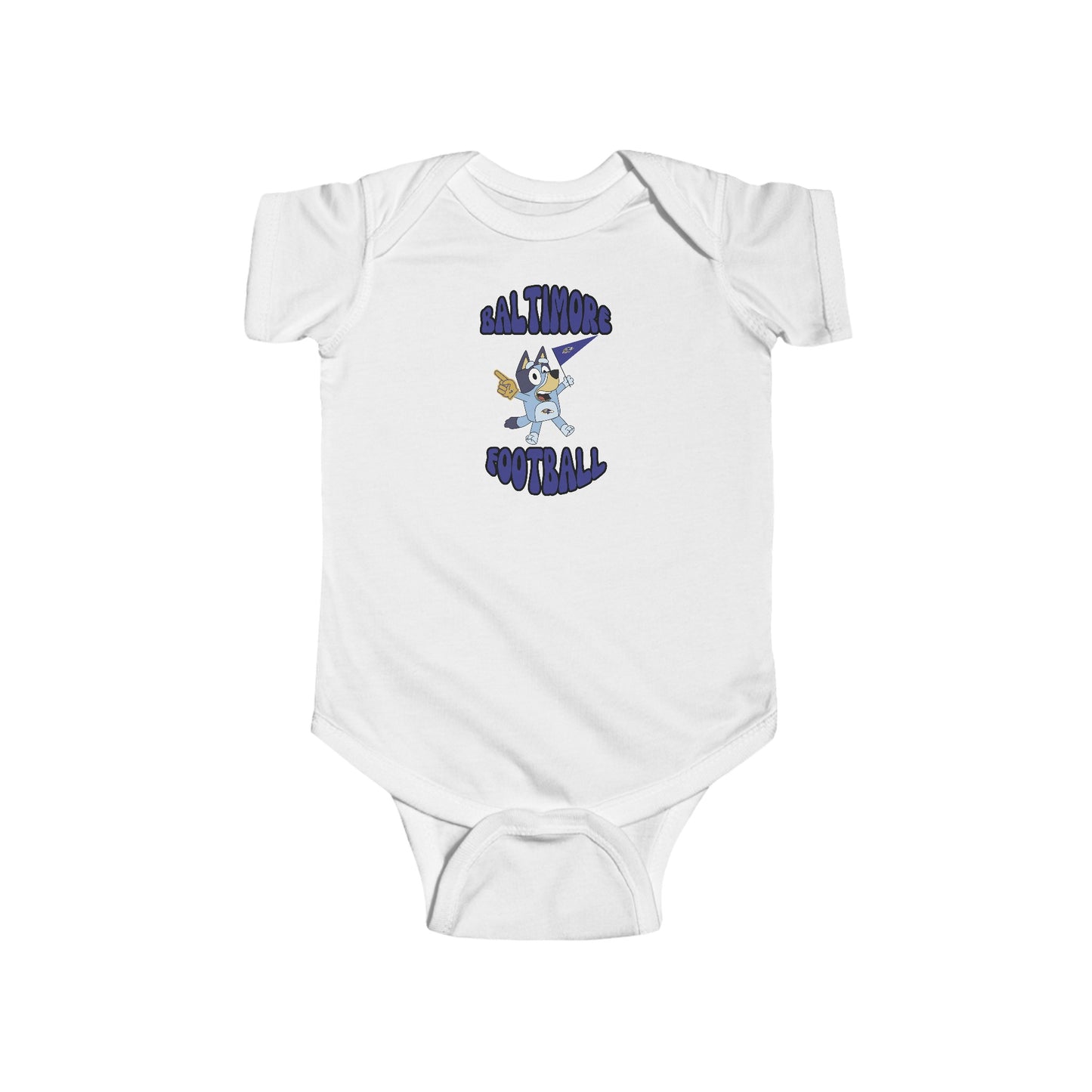 Infant Bluey Design Baltimore Ravens Football  -Inspired Bodysuit