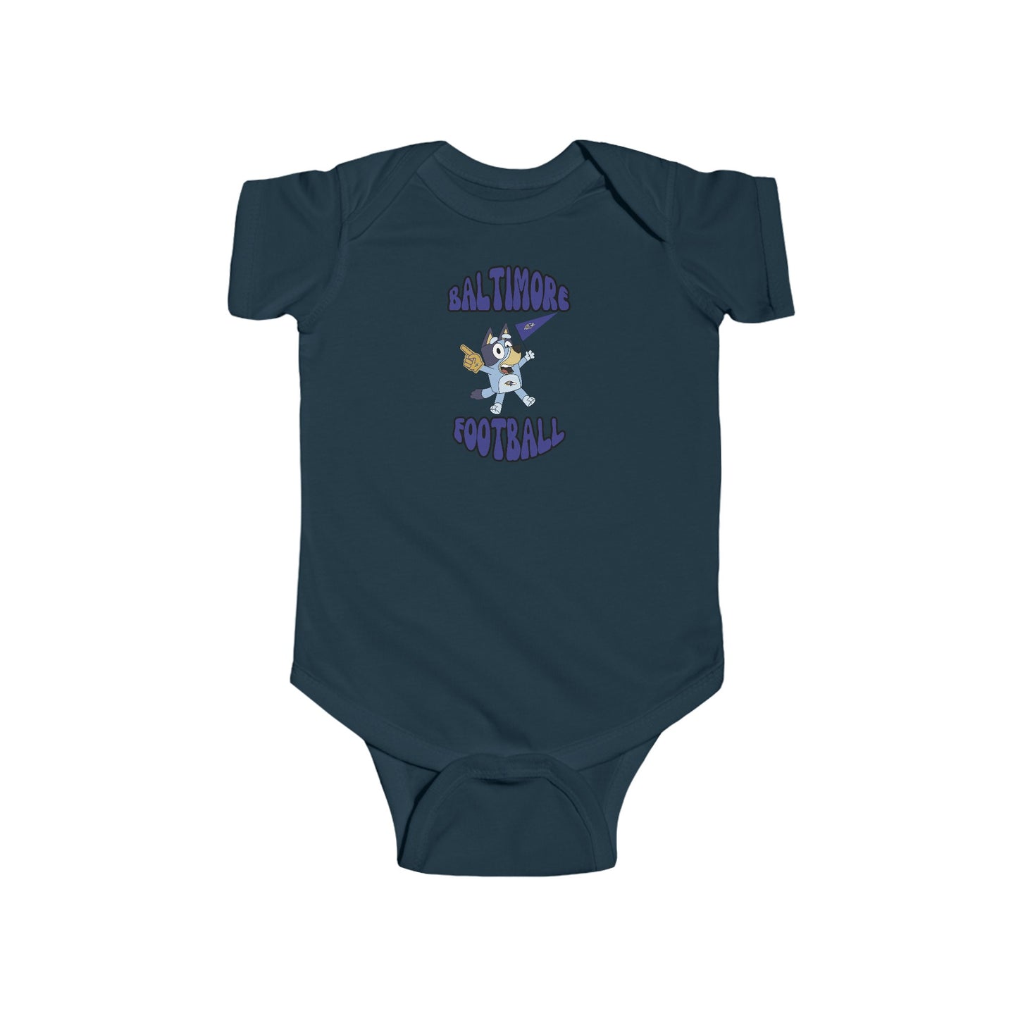 Infant Bluey Design Baltimore Ravens Football  -Inspired Bodysuit