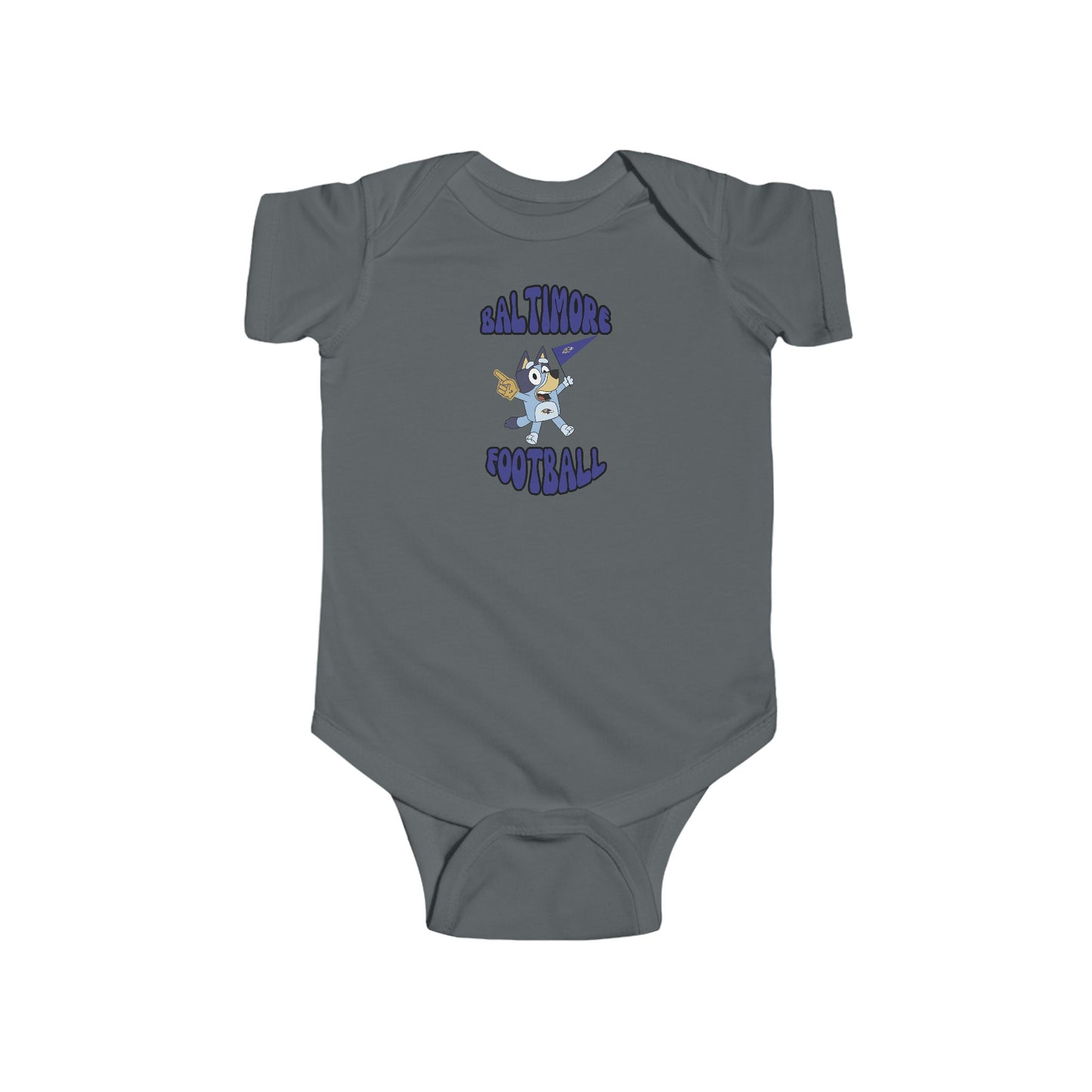 Infant Bluey Design Baltimore Ravens Football  -Inspired Bodysuit