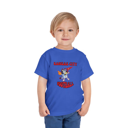 Toddler Bluey Design Kansas City Chiefs Football -Inspired T-Shirt