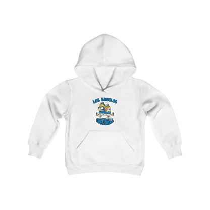 Youth Bluey & Bingo Design Chargers Football - Inspired Heavy Blend Hooded Sweatshirt