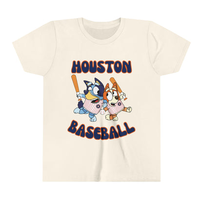 Youth Bluey Design Houston Baseball - Inspired T-Shirt