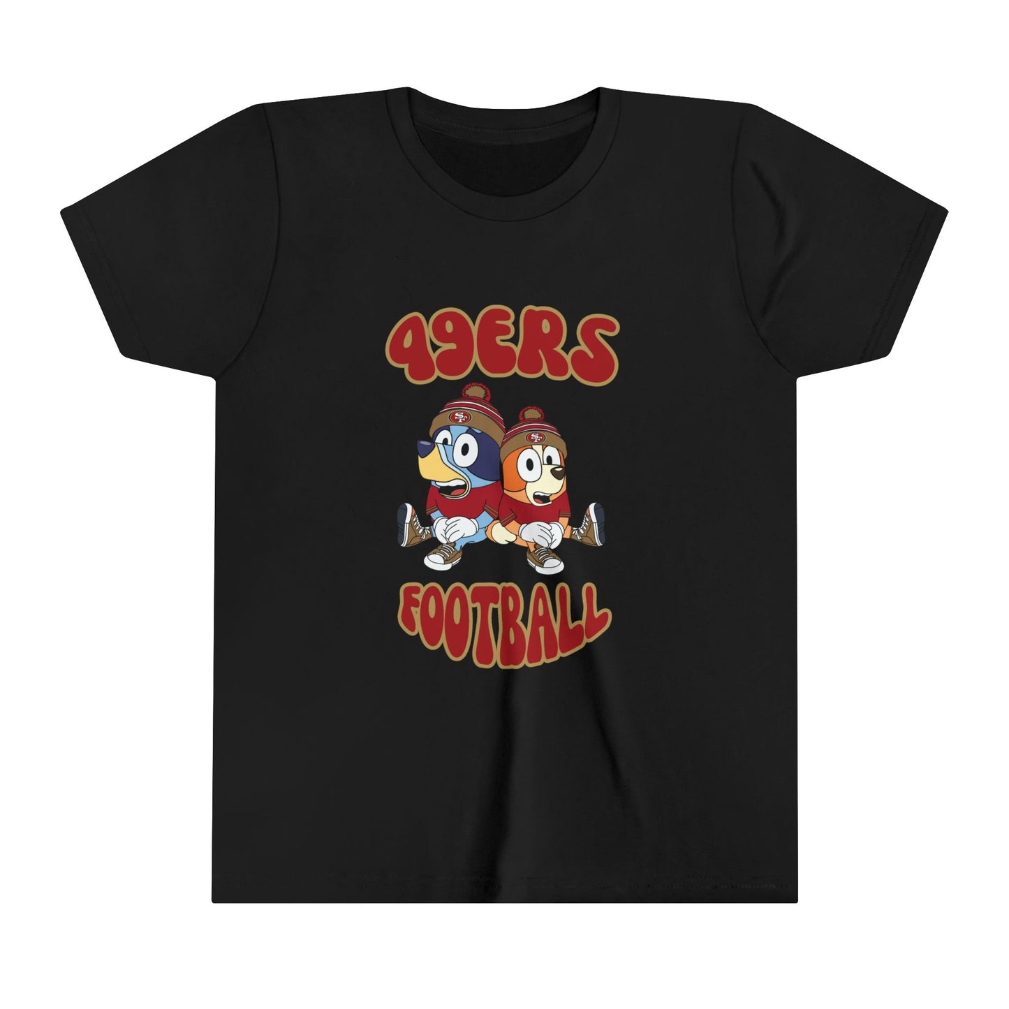 Youth Bluey & Bingo Design 49ERS Football - Inspired T-Shirt