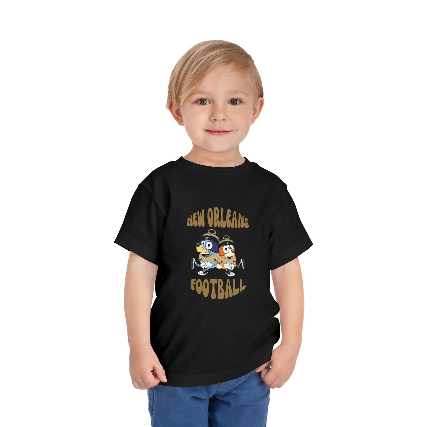 Toddler Bluey & Bingo Design Saints Football - Inspired T-Shirt