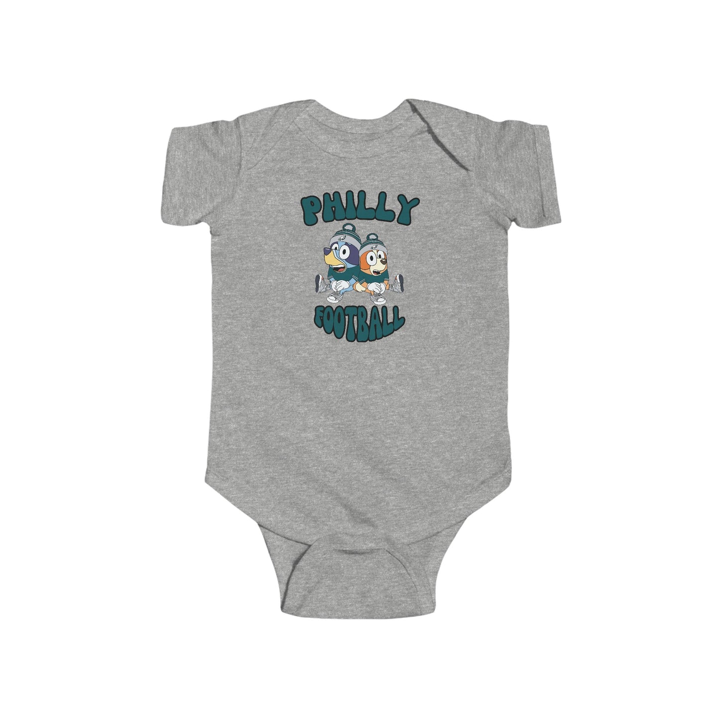 Infant Bluey & Bingo Design Philadelphia Eagles Football - Inspired Onesie