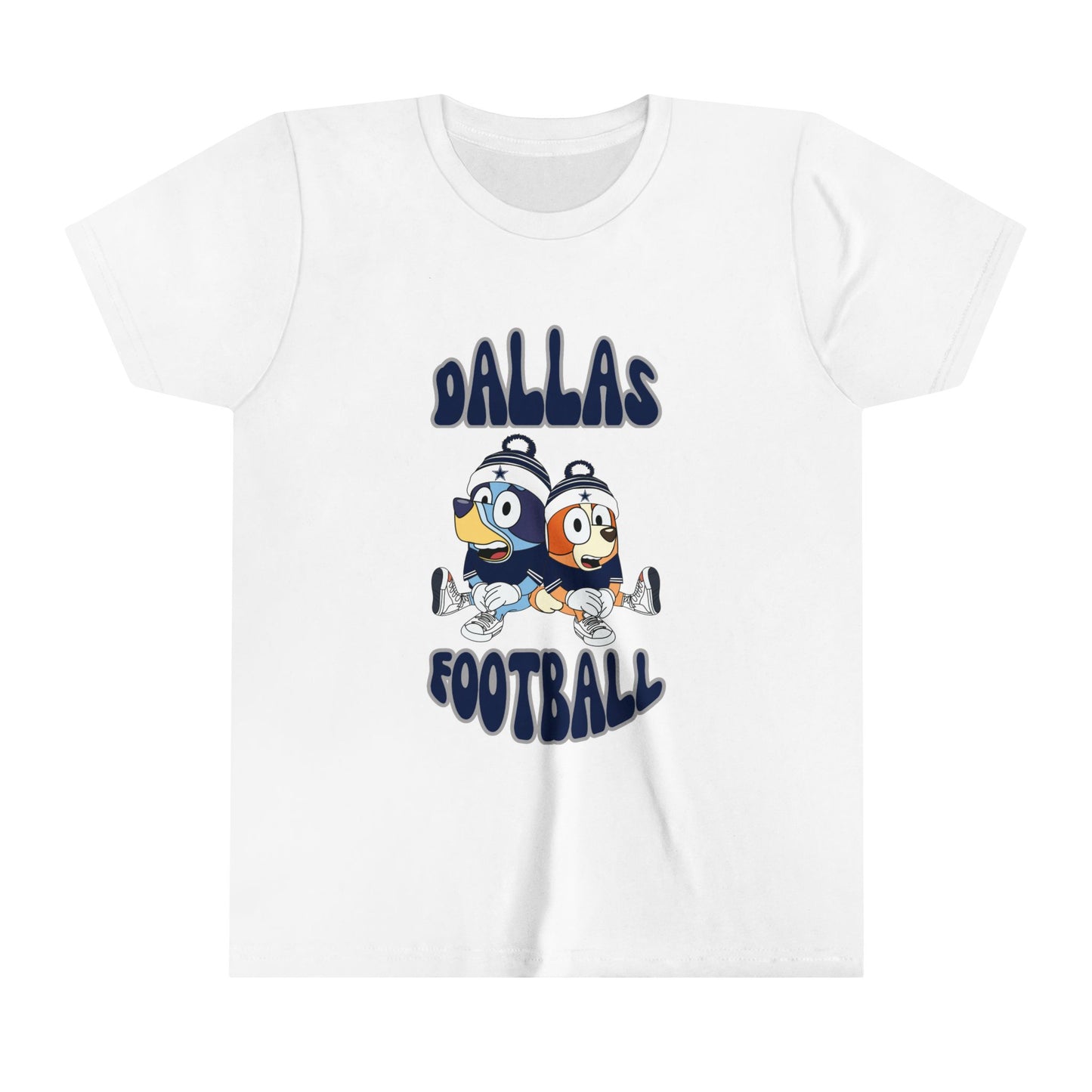 Youth Bluey & Bingo Design Dallas Football - Inspired T-Shirt