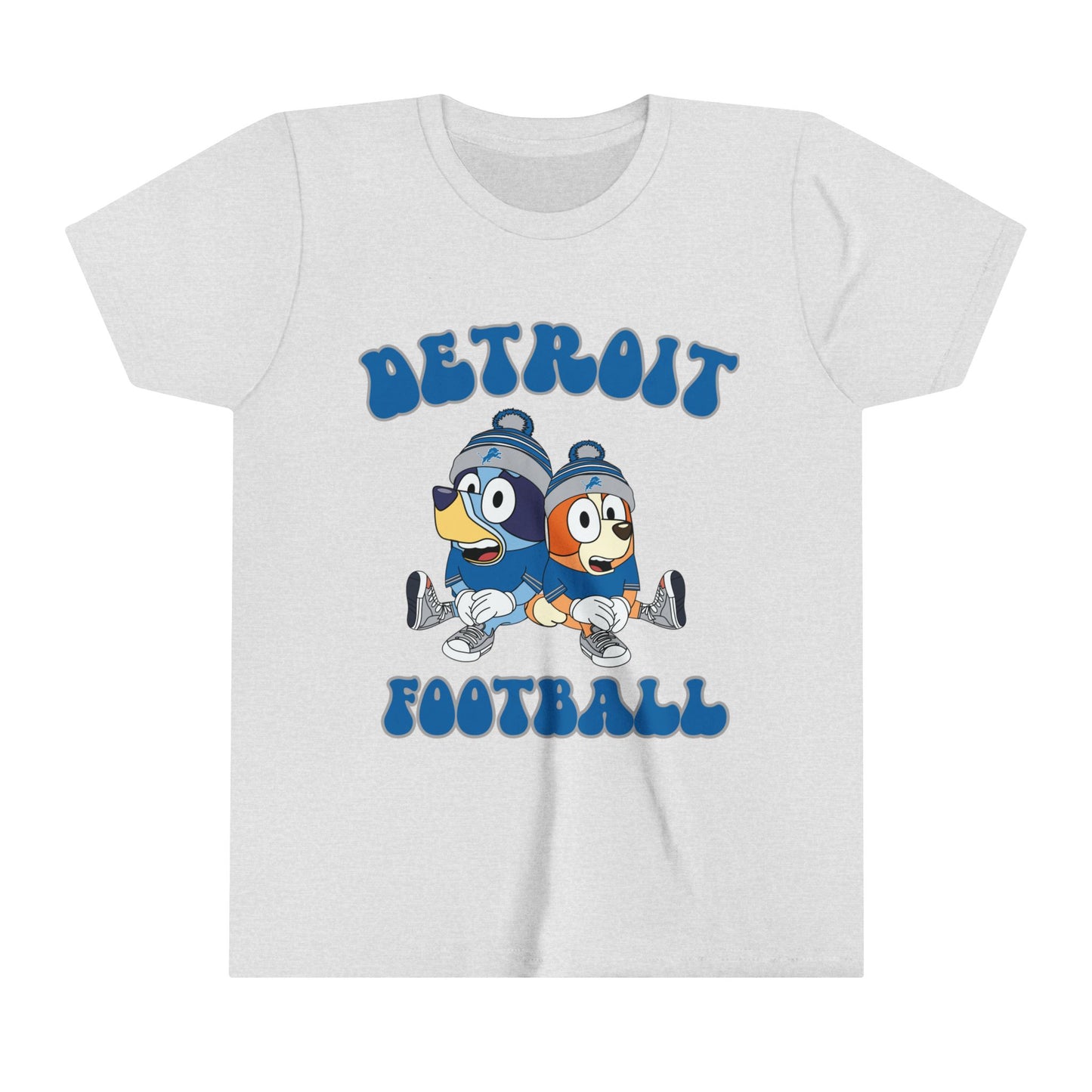 Youth Bluey & Bingo Design Detroit Lions Football - Inspired T-Shirt