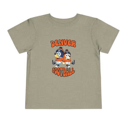 Toddler Bluey & Bingo Design Broncos Football - Inspired T-Shirt