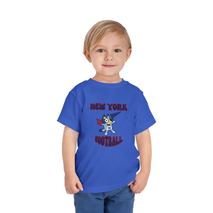 Toddler Bluey Design New York Giants Football -Inspired T-Shirt