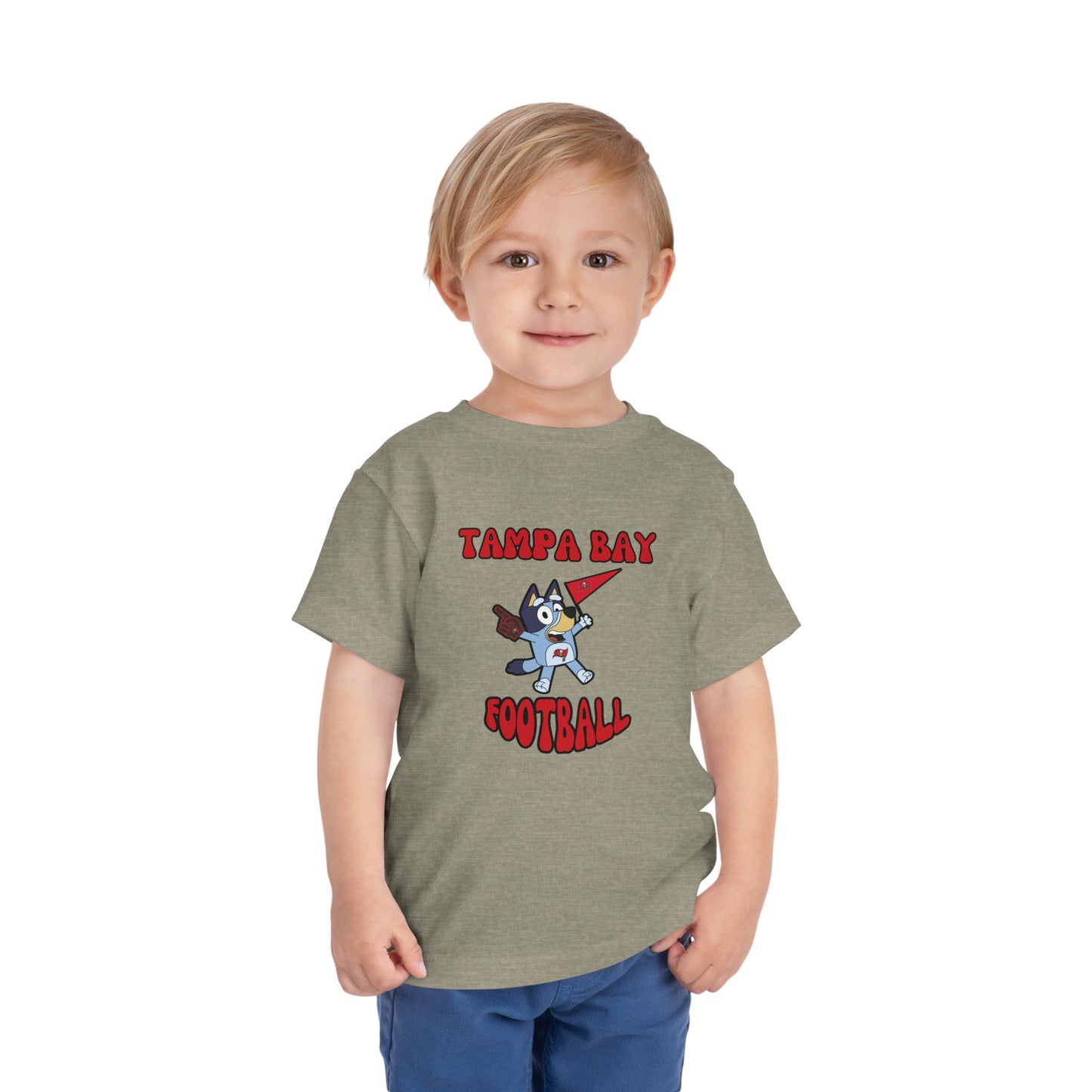 Toddler Bluey Design Tampa Bay Buccaneers Football -Inspired T-Shirt