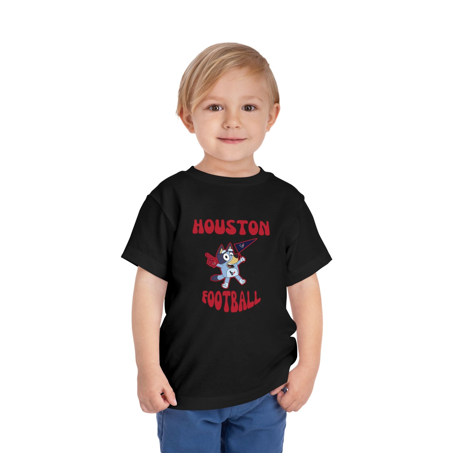 Toddler Bluey Design Houston Texans Football -Inspired T-Shirt