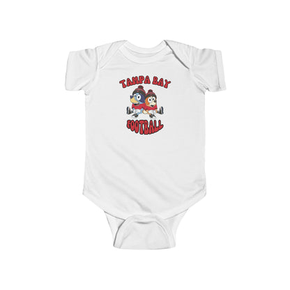 Infant Bluey & Bingo Design Buccaneers Football - Inspired Onesie