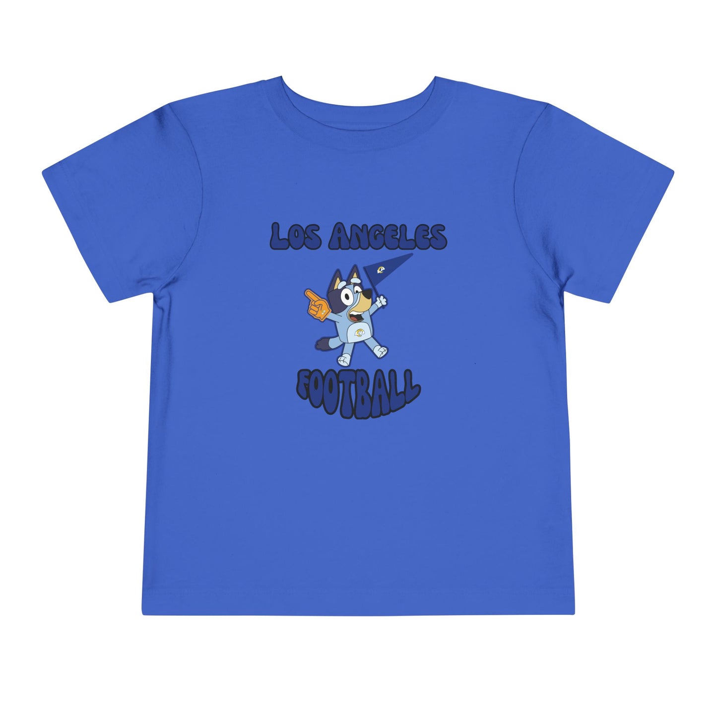 Toddler Bluey Design Las Angeles Rams Football -Inspired T-Shirt