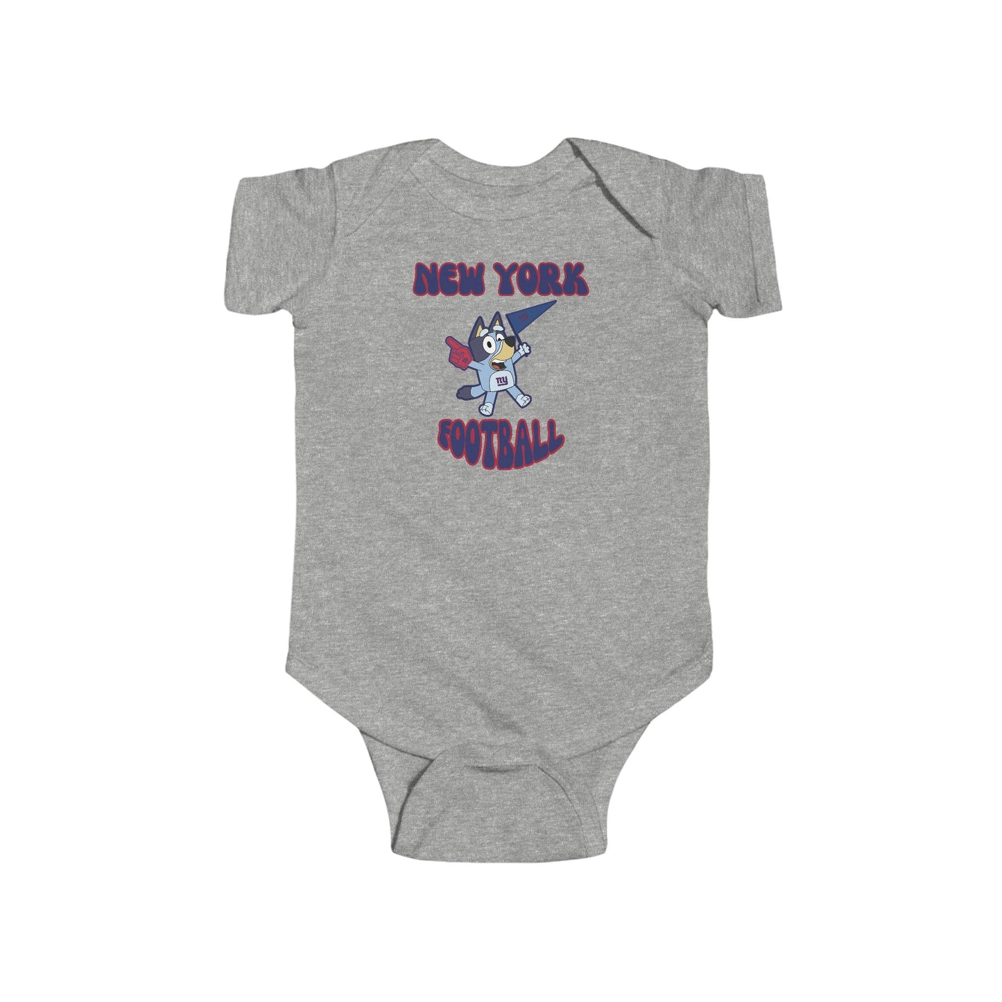 Infant Bluey Design New York Giants Football -Inspired Bodysuit