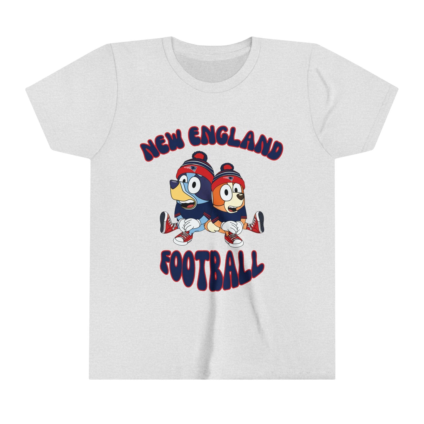 Youth Bluey & Bingo Design Patriots Football - Inspired T-Shirt