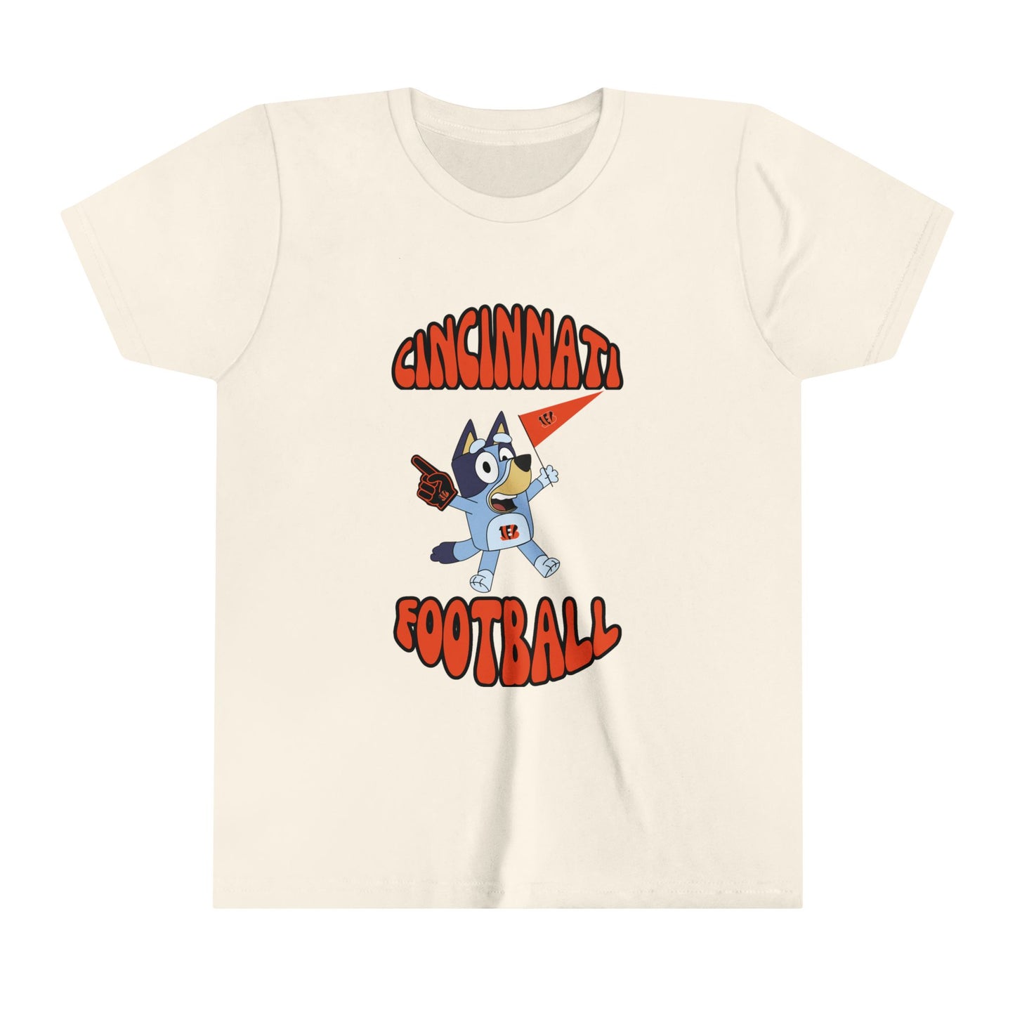 Youth Bluey Design Cincinnati Bengals Football -Inspired T-Shirt