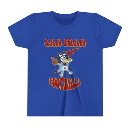 Youth Bluey Design San Francisco 49ers Football -Inspired T-Shirt