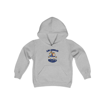 Youth Bluey & Bingo Design Rams Football - Inspired Heavy Blend Hooded Sweatshirt