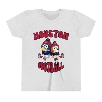 Youth Bluey & Bingo Design Texans Football - Inspired T-Shirt