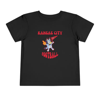 Toddler Bluey Design Kansas City Chiefs Football -Inspired T-Shirt