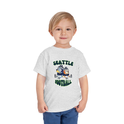 Toddler Bluey & Bingo Design Seahawks Football - Inspired T-Shirt