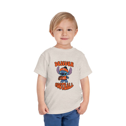 Toddler Stitch Design Broncos Football - Inspired T-Shirt