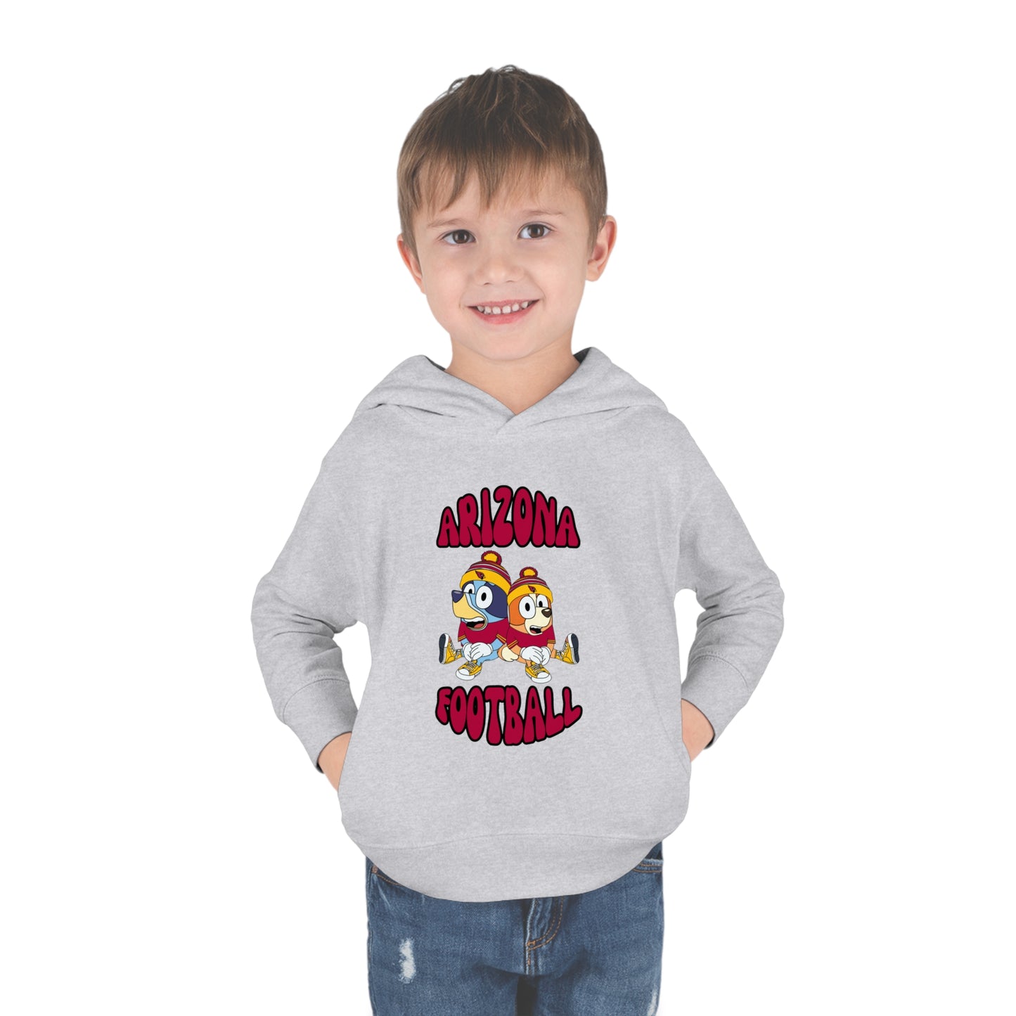 Toddler Bluey & Bingo Design Cardinals Football - Inspired Pullover Fleece Hoodie