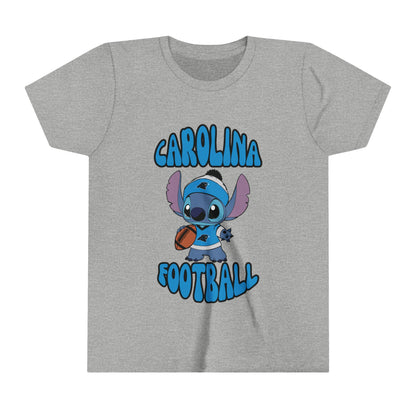 Youth Stitch  Design Panthers Football - Inspired T-Shirt