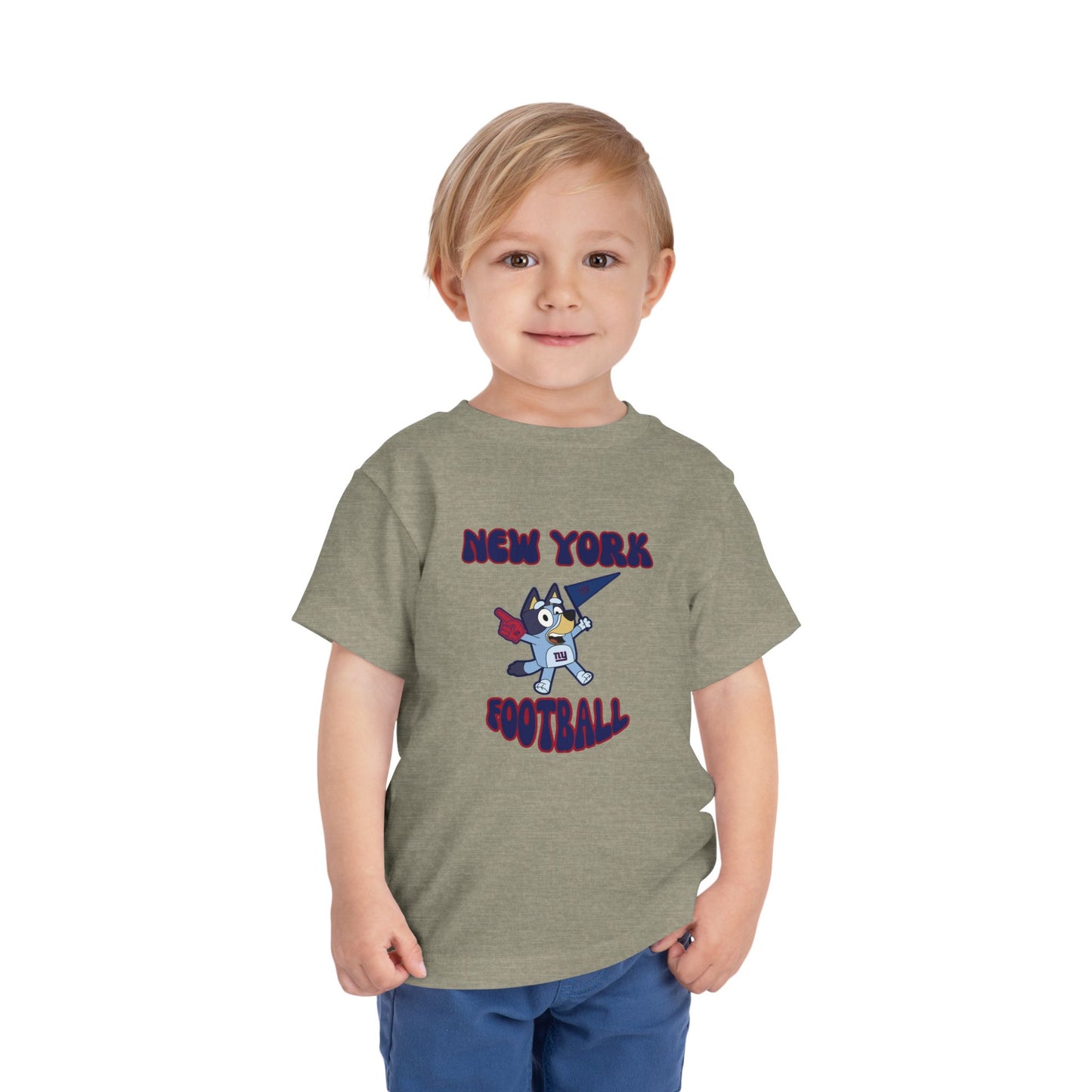 Toddler Bluey Design New York Giants Football -Inspired T-Shirt