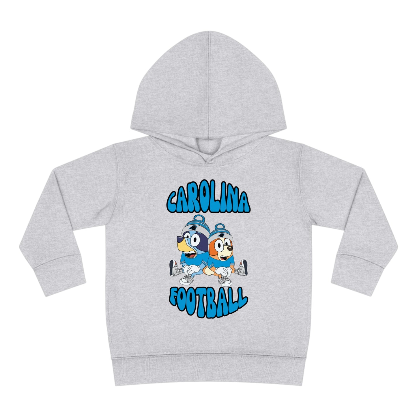 Toddler Bluey & Bingo Design Carolina Panthers Football - Inspired Pullover Fleece Hoodie