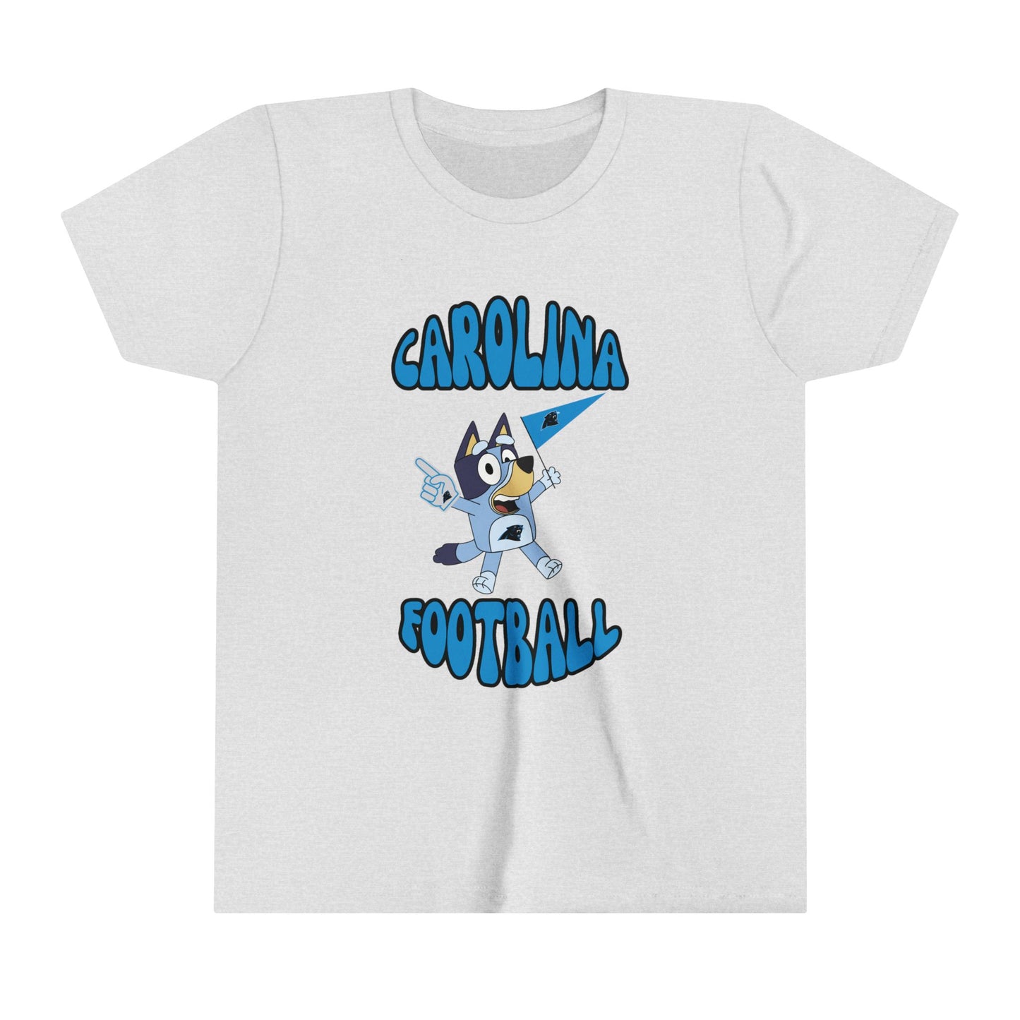 Youth Bluey Design Carolina Panthers Football -Inspired T-Shirt