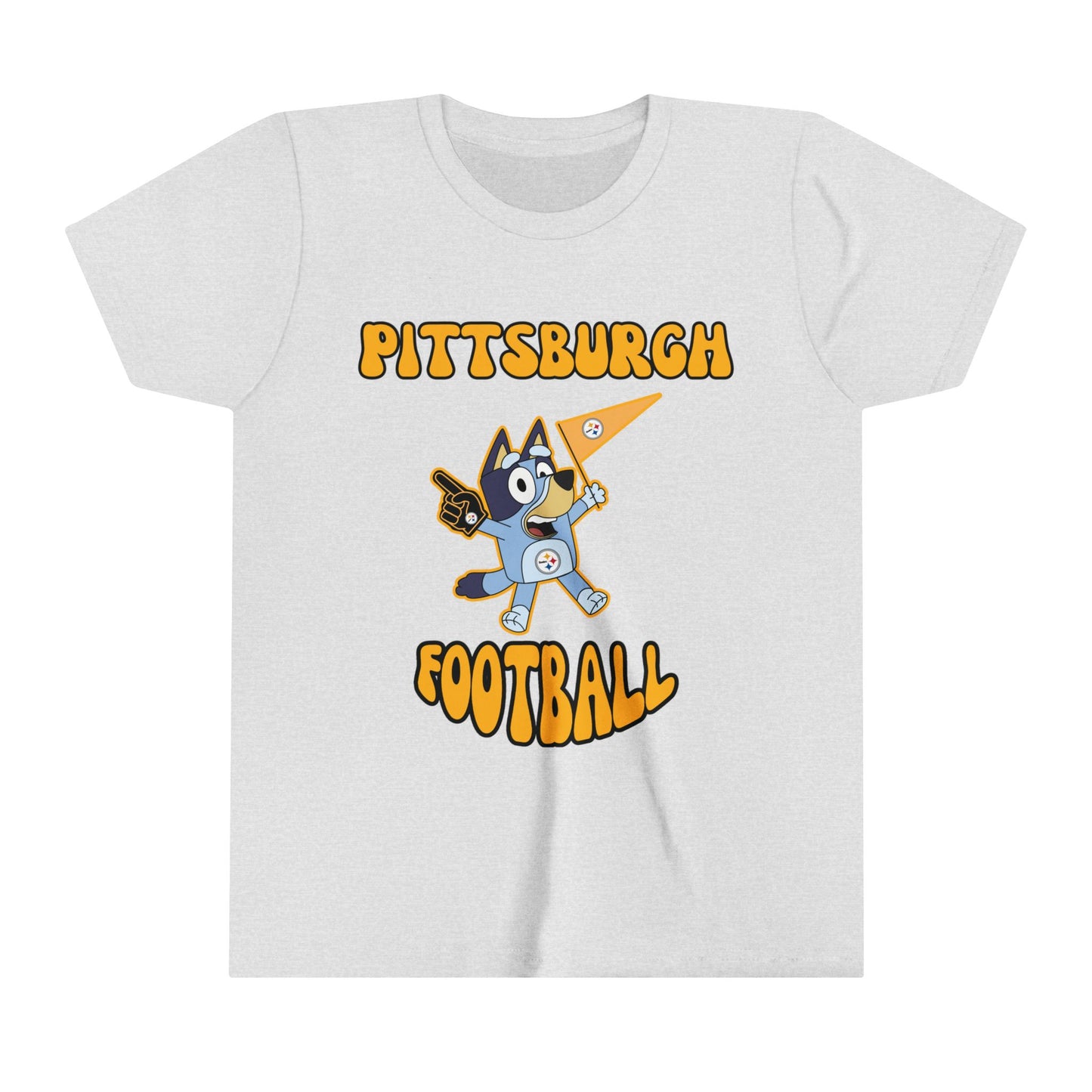 Youth Bluey Design Pittsburgh Steelers Football -Inspired T-Shirt