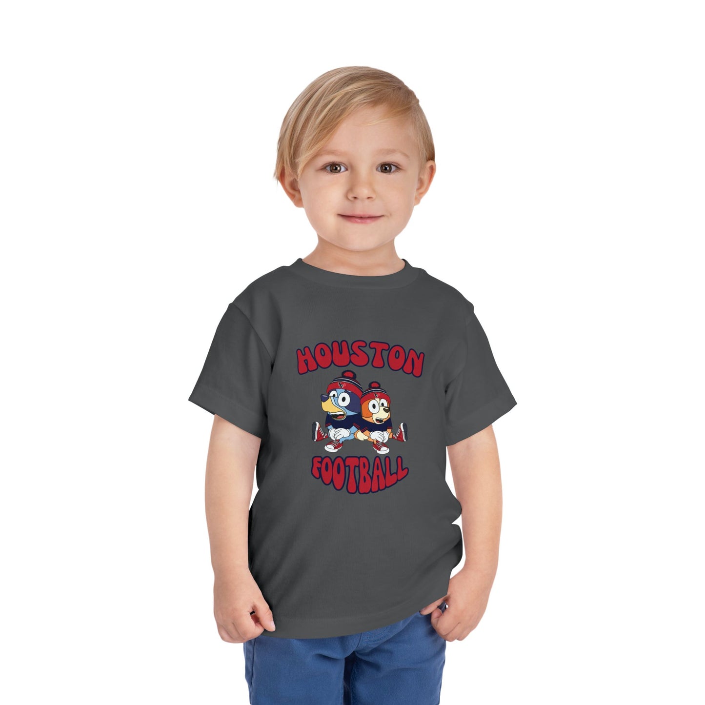 Toddler Bluey & Bingo Design Texans Football - Inspired T-Shirt