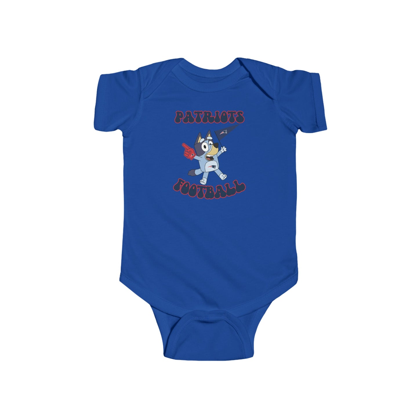 Infant Bluey Design Patriots Football-Inspired Bodysuit