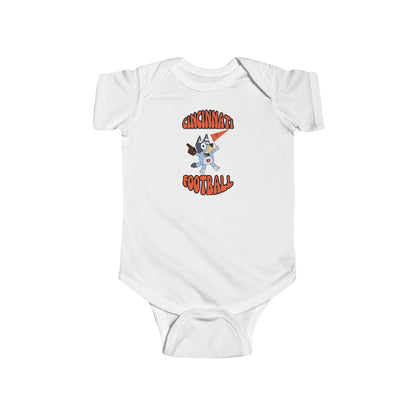 Infant Bluey Design Cincinnati Bengals Football -Inspired Bodysuit