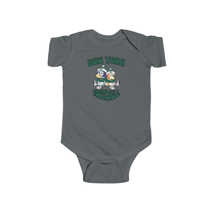 Infant Bluey & Bingo Design New York Jets Football - Inspired Onesie