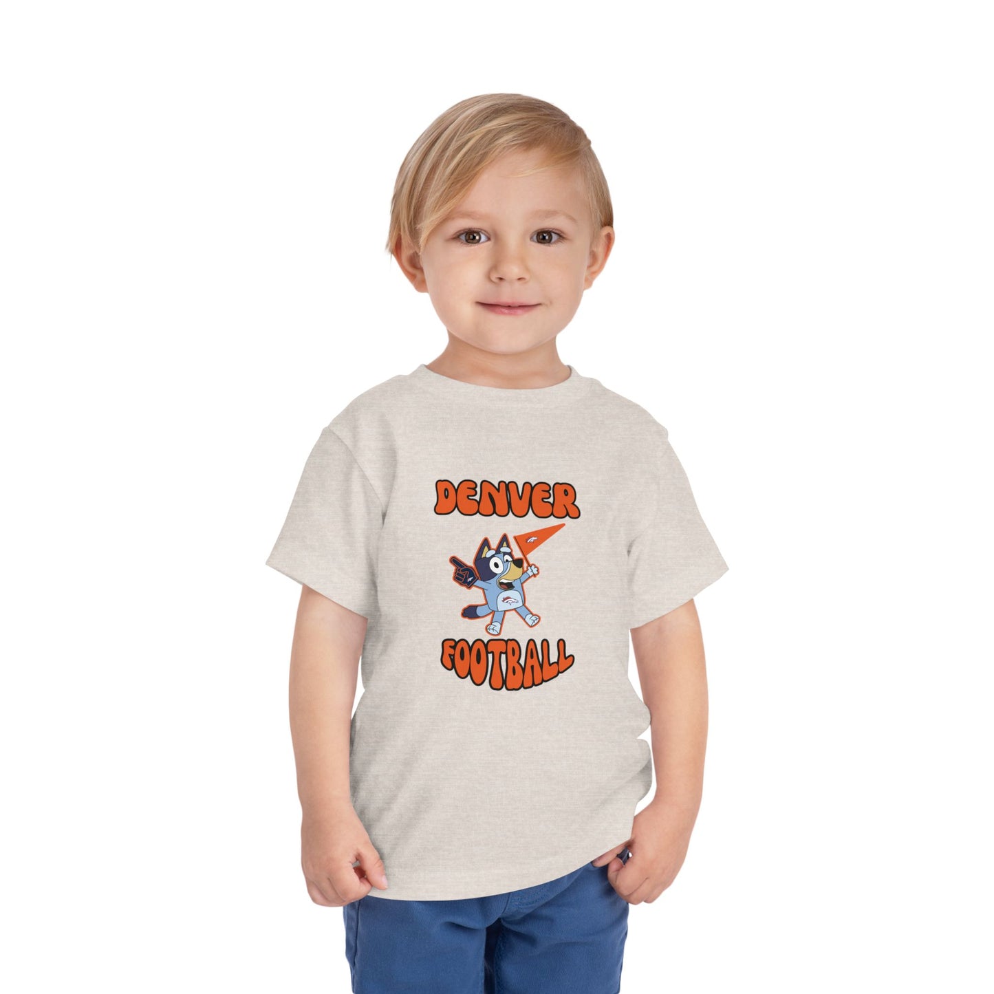 Toddler Bluey Design Denver Broncos Football  -Inspired T-Shirt