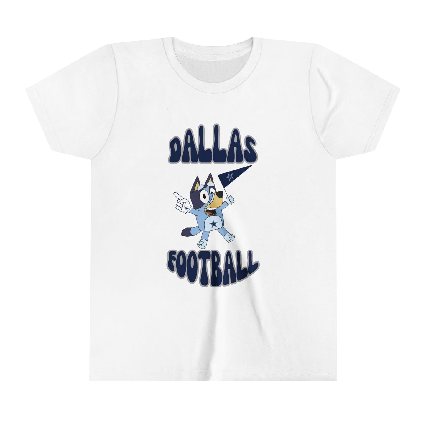 Youth Bluey Design Dallas Cowboys Football -Inspired T-Shirt