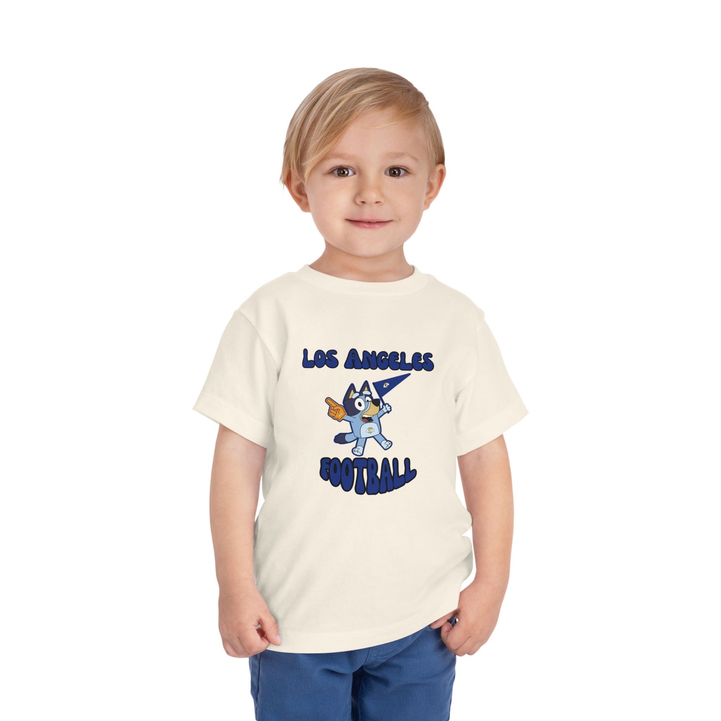 Toddler Bluey Design Las Angeles Rams Football -Inspired T-Shirt